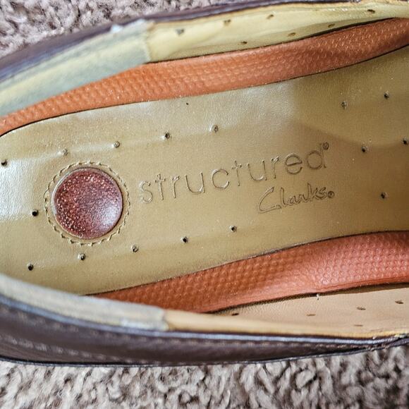 Clarks Unstructured Shoes Mens 10W Brown Leather Slip On Comfort Loafers w Box - Picture 7 of 12